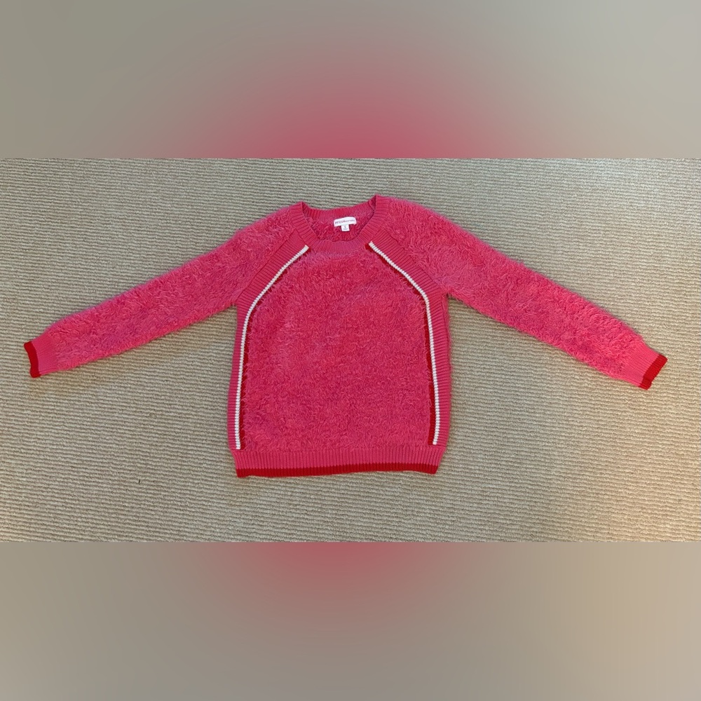 Design History Pink Crew Neck Sweater with Ribbed Trim